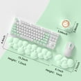 thumbnail image 4 of Attack Shark Cloud Keyboard Mouse Wrist Rest with Coaster Set,Ergonomic Palm Rest Combo for Pain Relief, Non-slip,Ultra-Soft Memory Foam Wrist Cushion Support for Comfortable Typing/Gaming-Light Green, 4 of 5