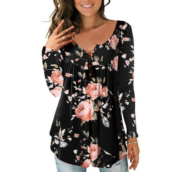 Fashion Print Tops And Blouses Women Sexy V-Neck Long Sleeve Ladies Top Loose and Comfortable Casual Roupas Feminina Clothes