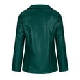 thumbnail image 5 of Dezsed Womens Faux Leather Blazer Jacket Clearance Women's Fashion Casual Lapel Collar Button Pocket Temperament Motorcycle Jacket Leather Jacket Coat Green L, 5 of 8