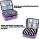 thumbnail image 3 of Bolsa de maquillaje compacta para llevar contigo tus artículos de belleza favoritos, organizador de viaje de esmalte de uñas de doble capa en color morado, 3 of 8
