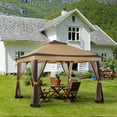 thumbnail image 6 of Pamapic 11x11 Bronze Outdoor Gazebo Patios Canopy, 6 of 7