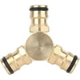 thumbnail image 2 of Brass Tee Hose Connector - Three Way Water Hose Adapter for Home Garden, 2 of 5