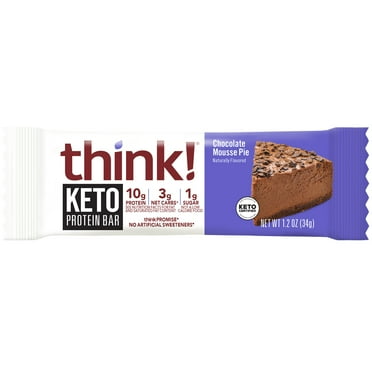 Pack of 2 think! 10g Protein Keto Bar - Chocolate Mousse Pie, 1.2 oz (Package May Vary)