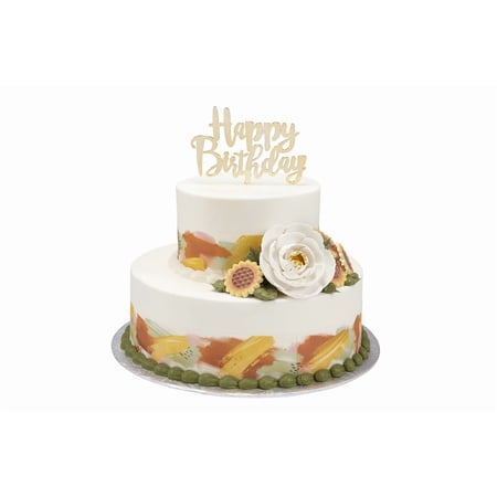 Natural Brushstrokes 2 Tier Cake