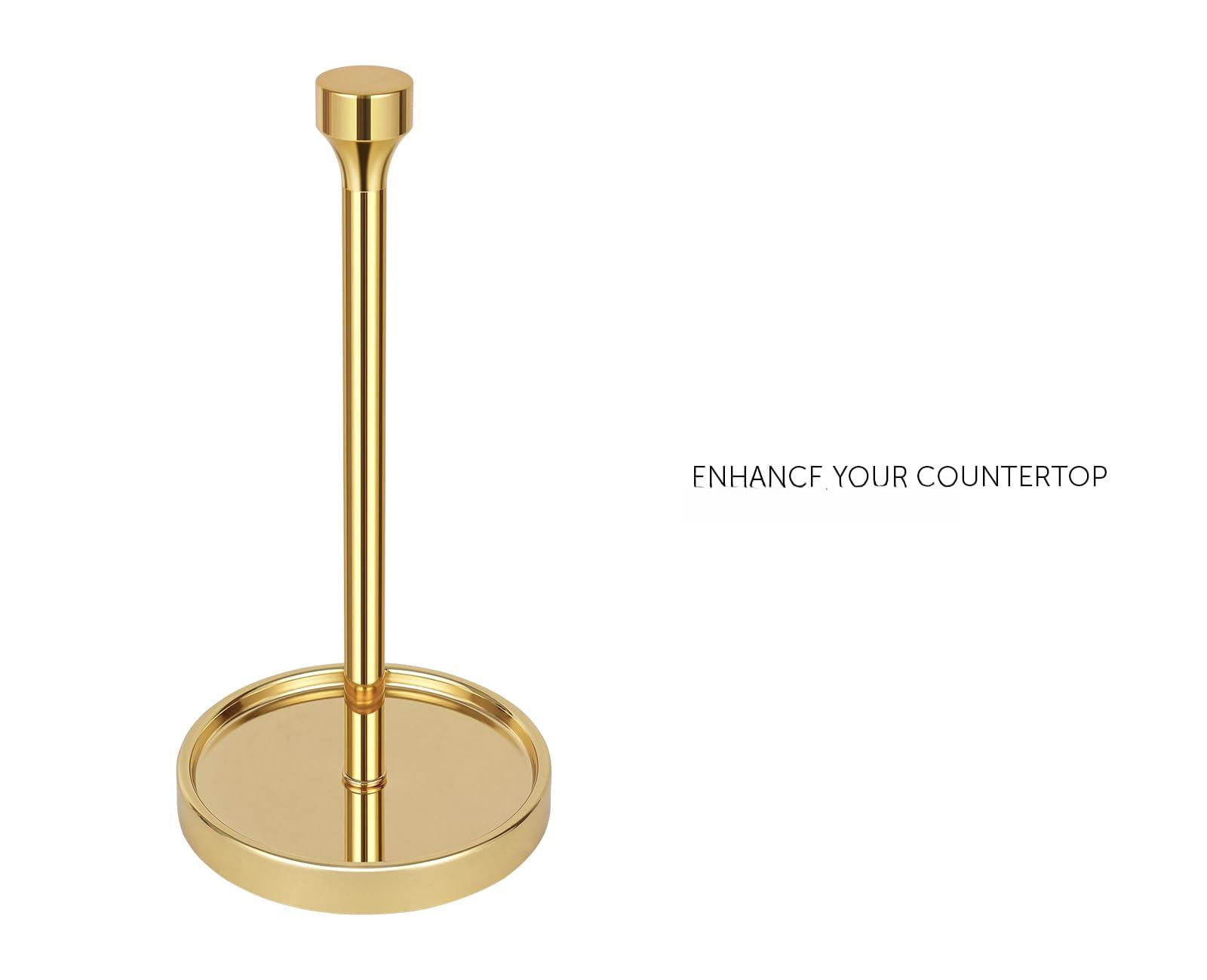 Countertop Paper Towel Holder - Modern Bell End Minimalist Design Color Polished