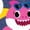 HEATHER NAVY, variant on Baby Shark - Hello Summer - Toddler Girls Fitted Short Sleeve T-Shirt