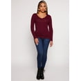 thumbnail image 2 of Women's Basic V Neck Long Sleeve Top, 2 of 3