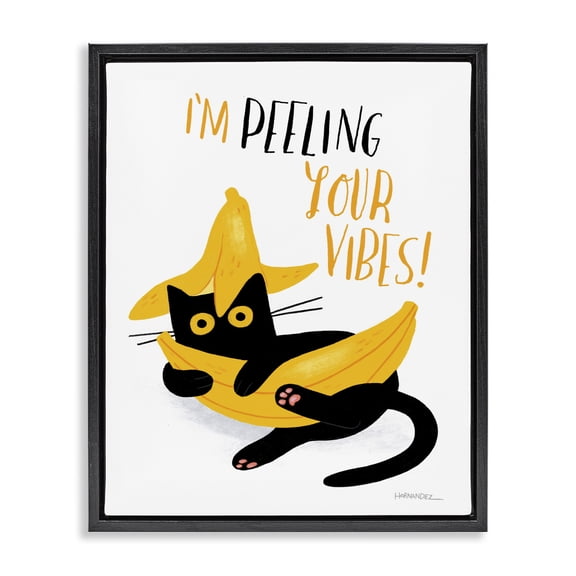 Stupell Industries Contemporary Black Floating Frame Canvas Art, 17 x 21, by Leeza Hernandez