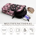 thumbnail image 5 of SEANATIVE Double Glasses Case with Zipper, Soft Eyeglass Cases Sunglasses Pouch Travel Eyeglasses Case Organizer Portable Reading Glasses Pouch Bag for Women, Cherry Blossom Pattern Pink Black, 5 of 7
