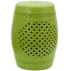 Oriental Furniture 18" Green Lattice Porcelain Garden Stool