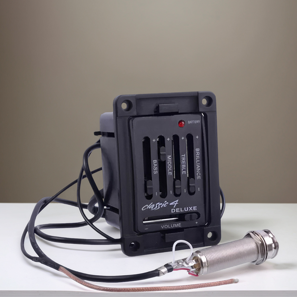 HUISZJ Acoustic Guitar Pickup, Preamp Amplifier Equalizer with Volume, Amplifier Equalizer Tuner Pickup Preamplifier