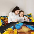 thumbnail image 4 of spefrowx Pop Art Woman Twin Comforter Sets for Kids, Yellow Blue Butterfly Flower Bedding Set, Black Reversible, 2pcs, 1 Comforter and 1 Pillowcase, 4 of 6