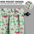 thumbnail image 5 of Kitchen Curtains 24 Inch Short - 3 Panel Set, Cute Cartoon Frog and Mushroom Print, Rod Pocket Window Curtain, 100% Polyester for Farmhouse, Forest Nature Decor, Easy Wash, 5 of 6