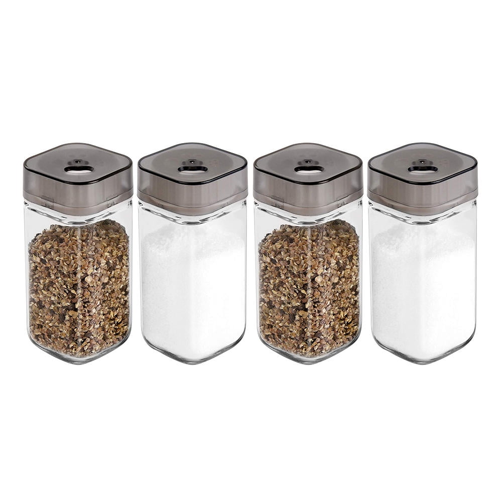 Set of 2 Large Salt Shakers with screw cap ØxH 8 x 19.5 cm - Aluminium spice shakers 