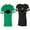 Men Green / Women Black, variant on Halloween Bat Unisex Couple Matching Cotton Jersey style T-Shirt Contrasting stripes on sleeves (Men Green / Women Black) (Men S / Women S)