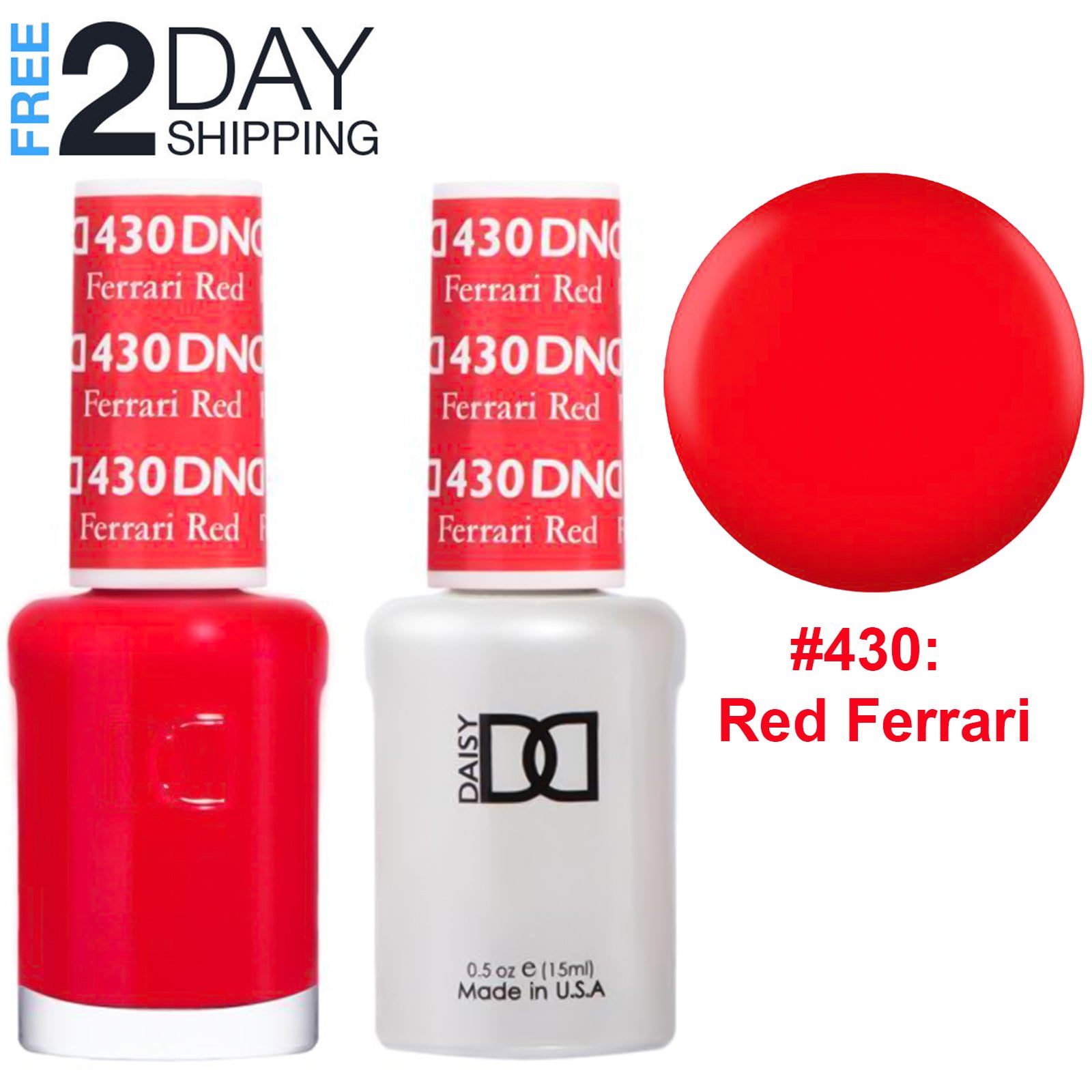 DND Nail Polish Gel & Matching Lacquer Set Duo 430 Red Ferrari
