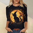 thumbnail image 2 of MVRLSH Womens Tops Blouse Casual Halloween Witch Pumpkin Graphic Printed Comfortable Long Sleeve Daily Wear Tees Loose Fit Blouses Dark Blue - XL, 2 of 4