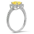 thumbnail image 4 of 1.86 ct Emerald Cut Simulated Yellow Diamond with Simulated Diamond Halo Accents 14K White Gold Womens Engagement Ring, 4 of 5