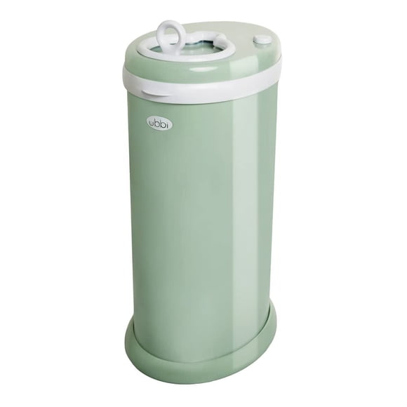 Cubo para pañales Ubbi, acero, cierre de olores, sin bolsa especial, color verde salvia