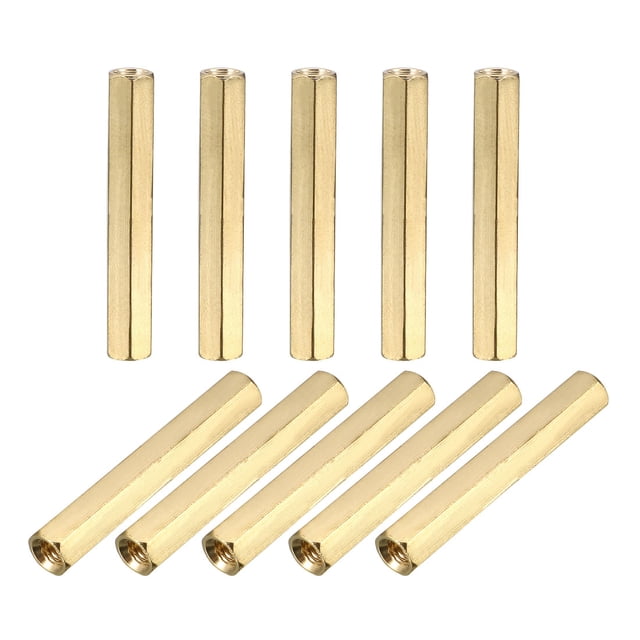 Unique Bargains M3 x 30mm Female Thread Brass Hex Standoff Pillar Rod Spacer Coupler Nut 25pcs