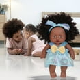 thumbnail image 5 of 8-inch Poseable Baby Doll for Girls - Realistic Black Doll Toy with Curly Hair(Blue), 5 of 7