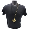 thumbnail image 3 of 33" 7mm Black and Gold Necklace with Fleur de Lis Badge (Dozen), 3 of 3