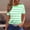 Green, variant on Women's Short Sleeve Black and White Striped Crew Neck Tops Spring Casual Loose Fit Summer Fitted T-Shirts Gray
