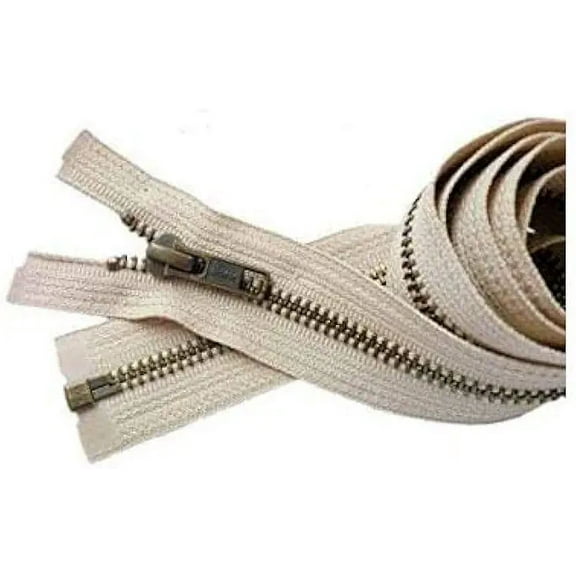 YKK®- Jacket Zippers YKK® #5 Antique Brass- Metal Teeth Separating for Crafter's Special Color Natural #572 Made in USA -Custom Length (8 inches)