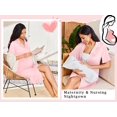 thumbnail image 4 of Ekouaer Nightgowns for Women Button Down Sleep Shirts Short Sleeve Night Shirts V Neck Sleepwear Boyfriend Pajama Dress, 4 of 6