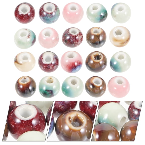 SWETRACE 20Pcs Round Ceramic Beads for Jewelry Making Assorted Color Women Craft Enthusiasts Christmas