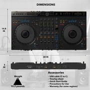 AlphaTheta DDJ-GRV6 4-Channel Performance DJ Controller Bundle with Case, Headphones, and Austin Bazaar Polishing Cloth