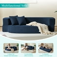 thumbnail image 5 of Z-hom Folding Sofa Bed, 10 inch Convertible Memory Foam Couch with 2 Pillows & Washable Cover Fold Out 2-in-1 Futon Sofa Sleeper Chair Mattress, Twin, Dark Blue, 5 of 10