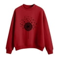 thumbnail image 1 of CEHVOM Mode Femme Décontractée Imprimé Col Rond Ample Manches Longues Hauts Courts Blouse Chandails en Molleton Sans Capuche Liquidation, 1 of 5