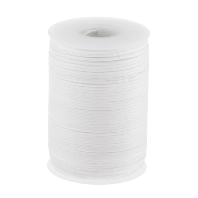 1mm White Waxed Braided Polyester Flat Thread for Leather Crafts Hand