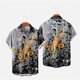 thumbnail image 1 of Camisas para hombre, para acampar, pescar, informales, con estampado 3D, camisas de moda para hombre, camisas hawaianas de manga corta con un solo pecho, para playa, 1 of 6