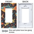 thumbnail image 3 of Yayeee Rocker Switch Wall Plate 2-Gang 4.7"x4.6" Home Decorative Outlet Cover, Black Sardines Pattern, 3 of 6