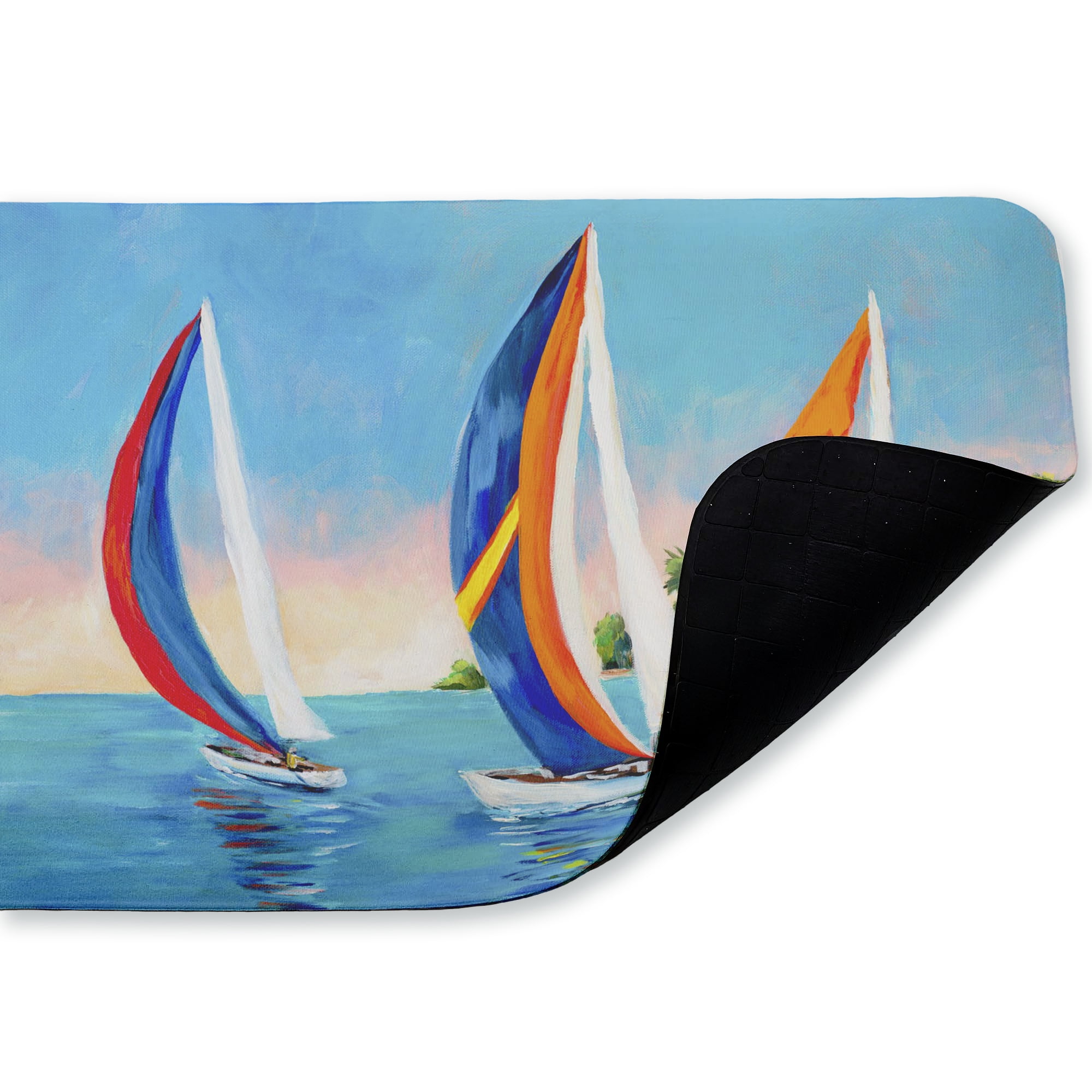 Stupell Industries Morning Sails on Sea Printed Anti-Fatigue Floor Mat, design by Julie DeRice