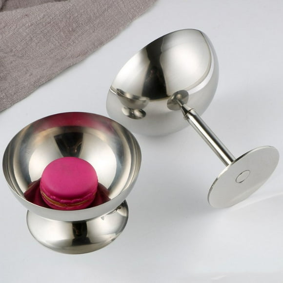 Reusable Dessert Bowls, Stainless Steel Dessert Bowls for Ice Cream Sundae Serving, Food Grade Material, Dishwasher Safe, Practical Goblet Cup, Silver Color