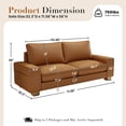 thumbnail image 5 of Poshby 71.25''W Faux Leather Loveseat 2 Seater Couch Sofa with Side Pockets for Living Room, Brown, 5 of 8