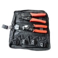 thumbnail image 1 of Hand Crimping Tool Set crimping tool kit with cable cutter & 4 replaceable die sets HS-K02C ,Widely Compatible, 1 of 4