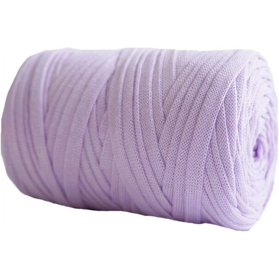 Nvzi 250g 8.1oz Soild Color Fancy Yarns DIY Bag Handbag Carpet Cushion Cotton Cloth T-Shirt Yarn Knitting Crochet Yarn Pet Cave Basket Crochet Bag Fabric Yarn, Light Purple