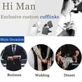 thumbnail image 5 of Stainless Steel Cuff, Shirt Cufflinks, Business Groom Wedding Jewelry Gift for Men - Style 2, 5 of 5