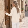 thumbnail image 6 of SUNBS Blouses for Women Casual Dressy Tops Crewneck Long Sleeve Shirts Pleated Clothes, 6 of 9