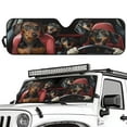 thumbnail image 2 of Uorisanigo Windshield Sun Shade, Dachshund Driving Print Shade Heat Shield, 52.95 in *16.14 in, Compatible with Jeep Wrangler TJ JK JKU JL JLU Sun Visor Shield Block UV Keep Cool, 2 of 7