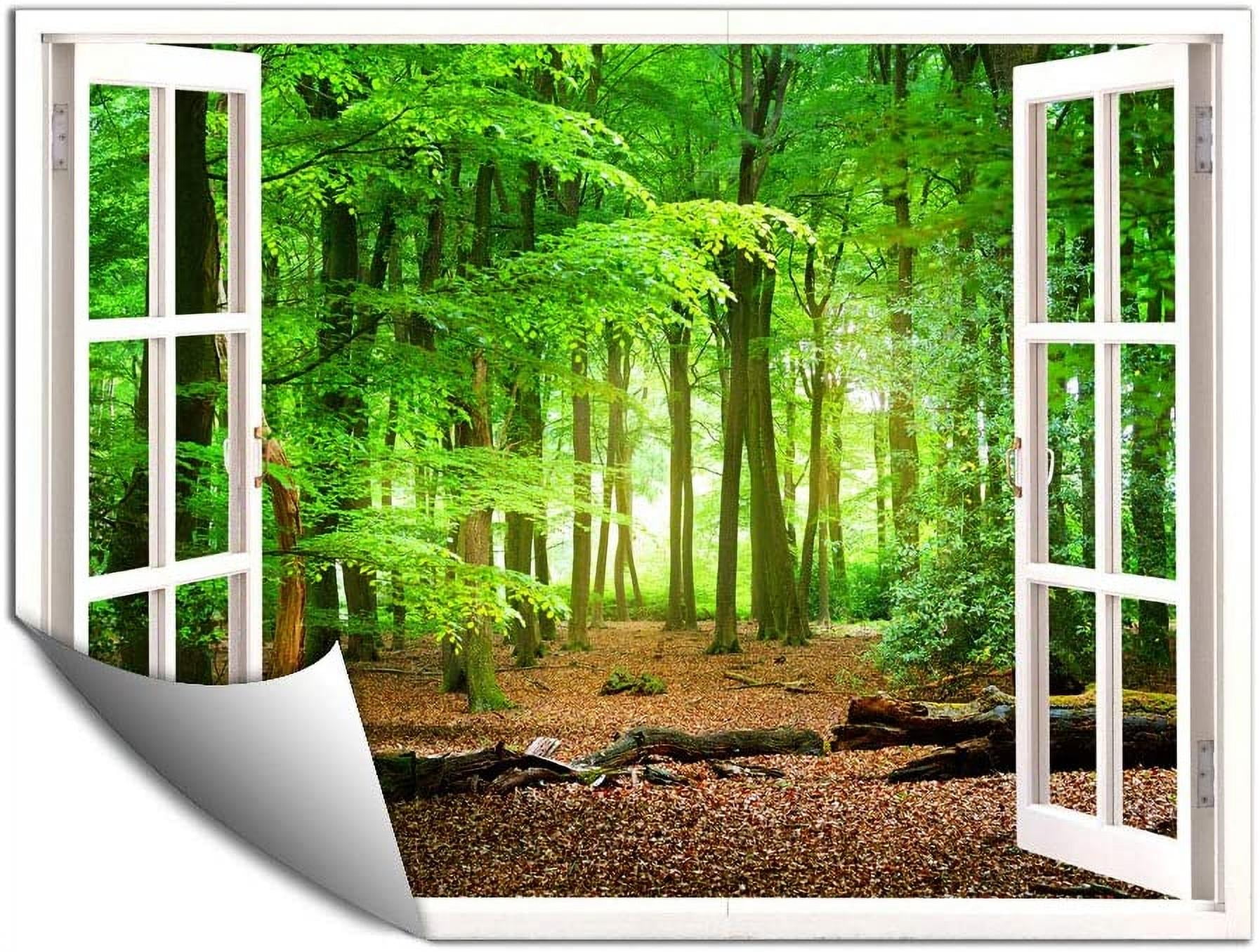 Forest Sun Nature 3D Window Decal WALL STICKER Home Decoration Art Mural Poster 