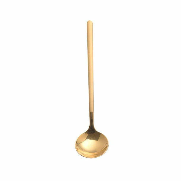 Bearachild Cuchara para mezclar té y café de acero inoxidable de 13 cm, cuchara para cóctel, helado, sopa, hogar, cucharadita Juegos de servir café y té oro