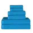 thumbnail image 3 of Modern Plush Cotton 6-Piece Towel Set, Azure by Blue Nile Mills, 3 of 9
