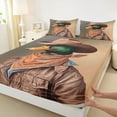 thumbnail image 3 of jejeloiu Cartoon Mallard Twin Sheet Sets,Rustic Duck Abstract Twin Fitted Sheet,Brown Green Flat Sheet For Girls Teens,Ultra Soft Home Decor,3-Piece, 3 of 7