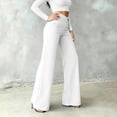 thumbnail image 5 of Edvintorg Womens Dress Pants Plus Size Fashion High Waisted Business Dressy Wide Leg Trousers With Buttons Women Work Pants White S, 5 of 7