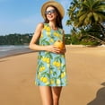 thumbnail image 3 of Balery Lemon (3) Vestidos de verano para mujer con estampado: vestido holgado sin mangas, vestido playero informal y cómodo para días calurosos., 3 of 7